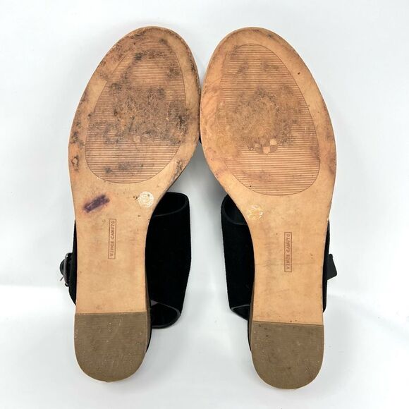 Vince Camuto Richelle Black Cow Split Suede Demi Wedge Sandal Size 10 - Picture 9 of 11